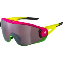 Alpina 5W1NG Q Glasses - Pink-green-yellow / Quattroflex+ Silver Mirror