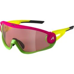 Alpina 5W1NG Q Glasses - Pink-green-yellow / Quattroflex+ Silver Mirror -Alpina Verkoop alpina 5w1ng qcm glasses pink green yellow silver mirror 5 894615
