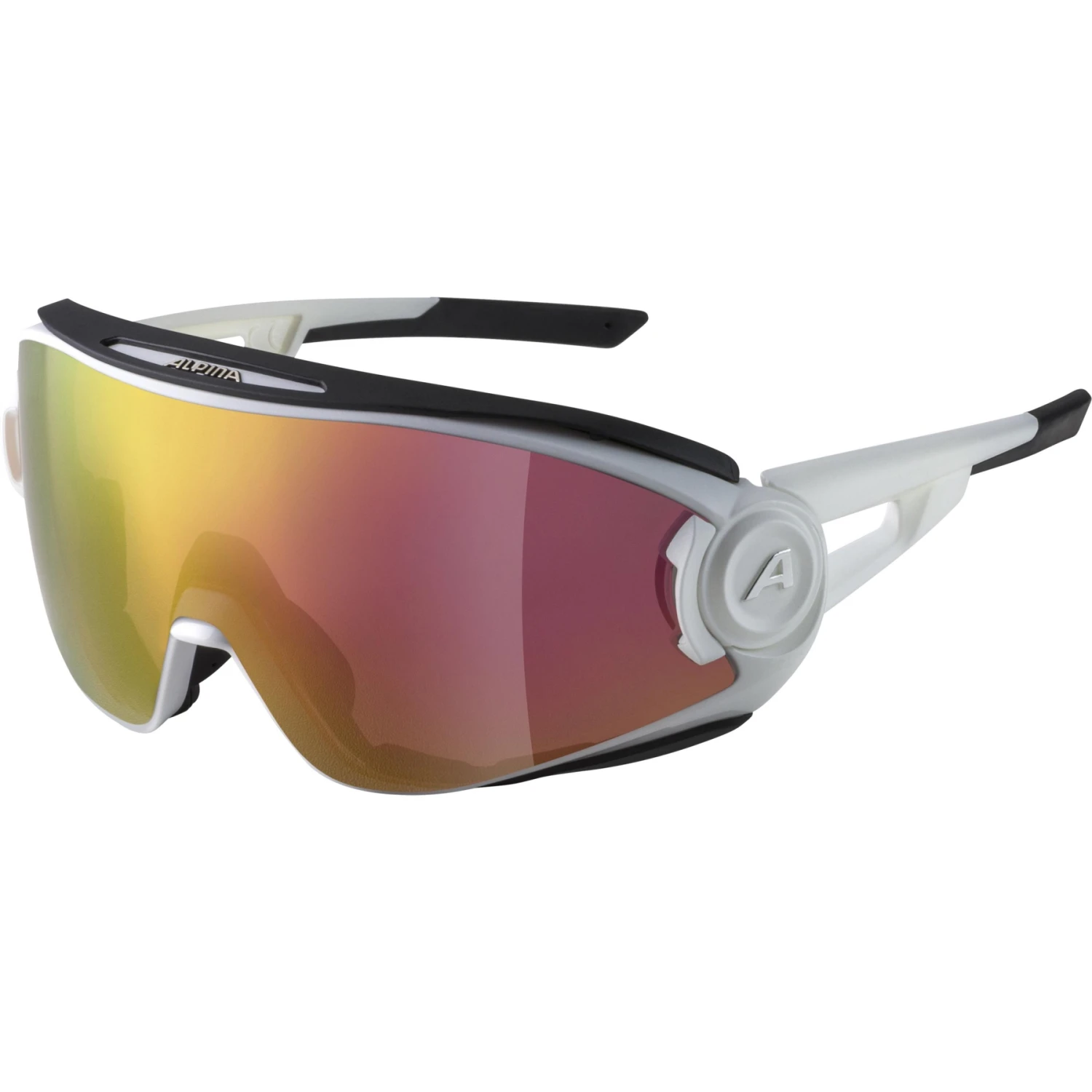 Alpina 5W1NG QV Glasses - White Matt / Quattroflex+Varioflex Red Mirror 5 Alpina 5W1NG QV Glasses - White Matt / Quattroflex+Varioflex Red Mirror - Image 3