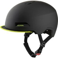 Alpina Brooklyn Fietshelm - Black-neon Yellow Matt
