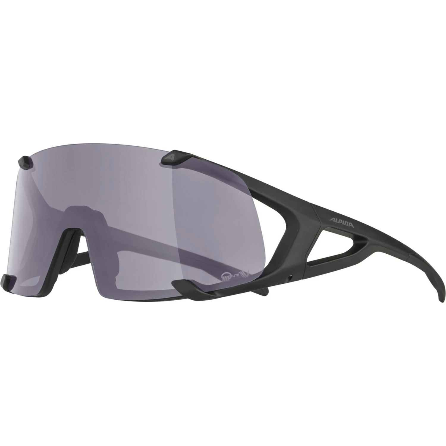 Alpina Hawkeye Q-Lite V Glasses - Black Matt/Quattroflex Lite Varioflex Purple 5 Alpina Hawkeye Q-Lite V Glasses - Black Matt/Quattroflex Lite Varioflex Purple - Image 3